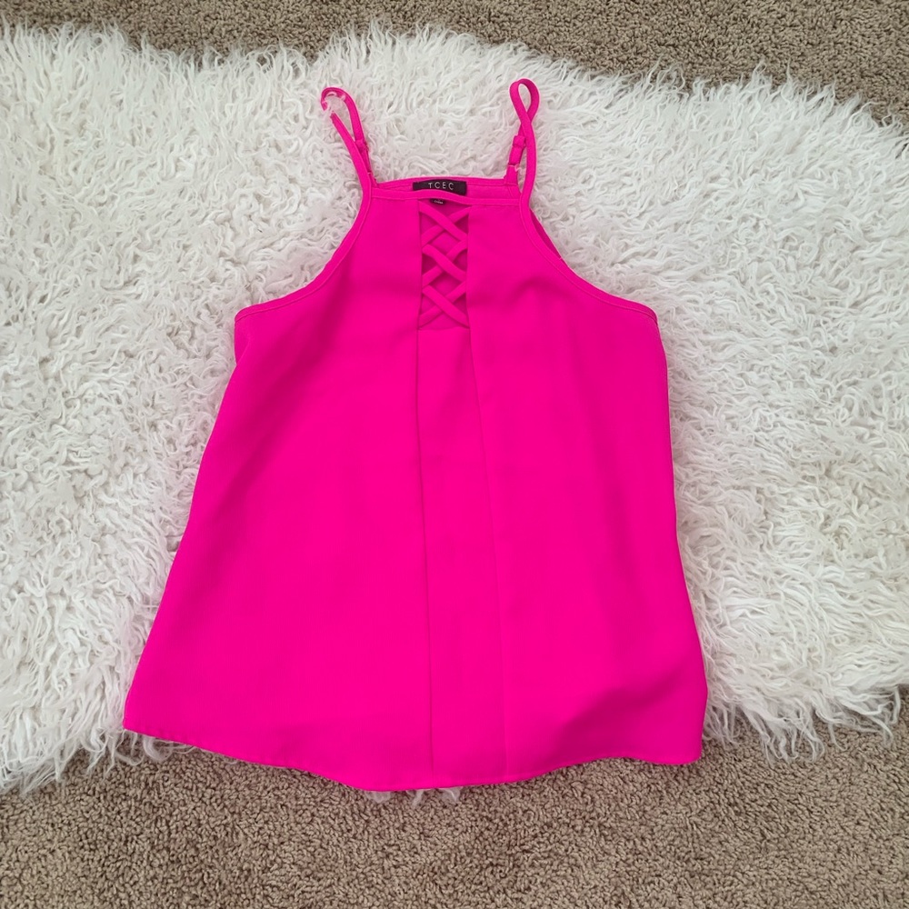 TCEC Small Hot Pink Spaghetti Strap Top